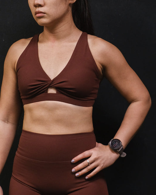 Utility Twist Sports Bra (Rusty Maroon)