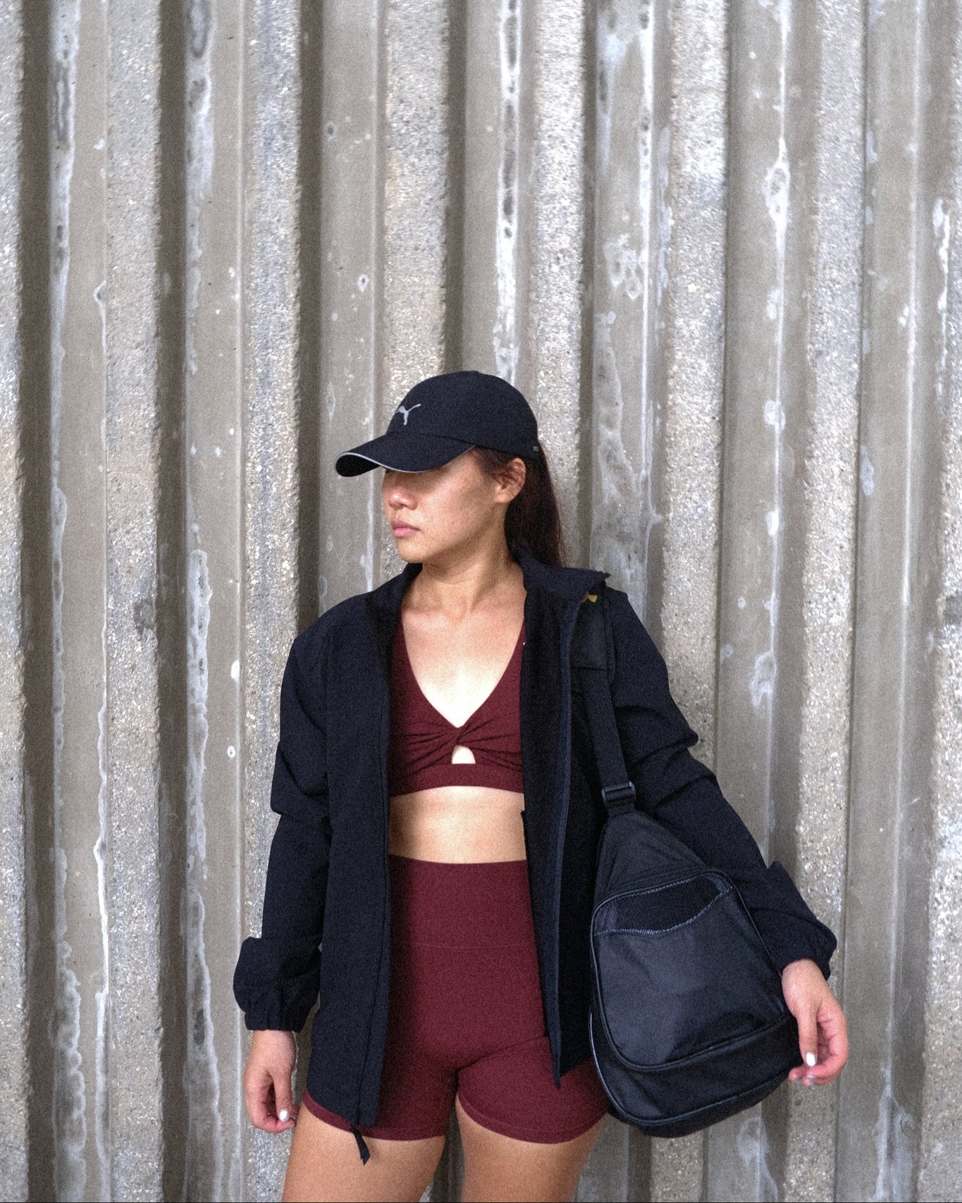 Utility Twist Sports Bra (Rusty Maroon)
