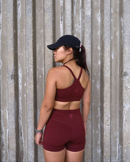 Utility Twist Sports Bra (Rusty Maroon)
